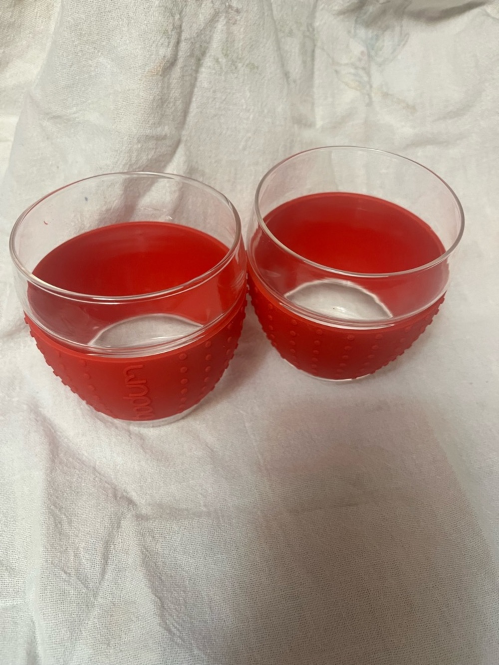 Bodum Clear Glass Tumbler with Red Exterior